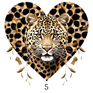 Stryköverföring, leopardtryck med hjärtan, strykmotiv