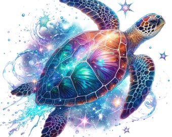 Bügelbild, Schildkröte Kristall, Bügelmotiv