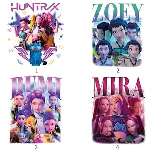 Iron-on patch, KPop Demon Hunters, Huntrix, iron-on motif