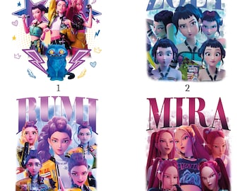 Toppa termoadesiva, KPop Demon Hunters, Huntrix, motivo termoadesivo