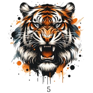 Bügelbild, Tiger 3D, Bügelmotiv