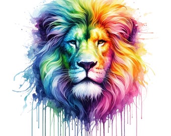 Strijkapplicatie, leeuw in regenboogkleuren, strijkmotief