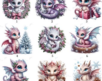 Strijkapplicatie, draken Kerstmis, drakenmeisjes, strijkmotief