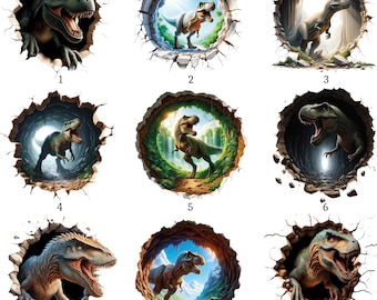 Strijkapplicatie, 3D-dinosaurus, T-Rex, strijkmotief