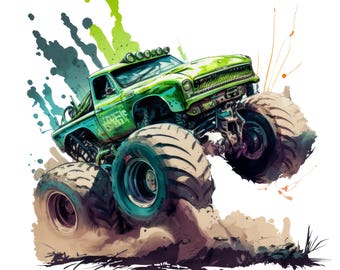 Iron-on patch, monster truck, iron-on motif