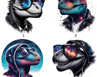 Strijkapplicatie, Galaxy Dinosaur, T-Rex, strijkmotief