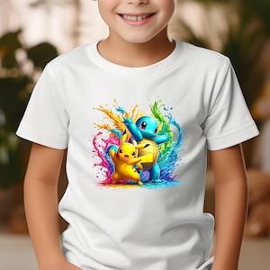 Strijkapplicatie, Pikachu en Squirtle, Pokémon, strijkmotief