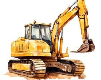 Bügelbild, Bagger, Baufahrzeug, Bügelmotiv