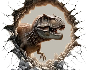Strijkapplicatie, 3D-dinosaurus, T-Rex, strijkmotief