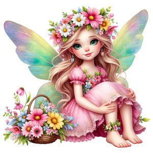 Bügelbild, Blumenfee, Elfe