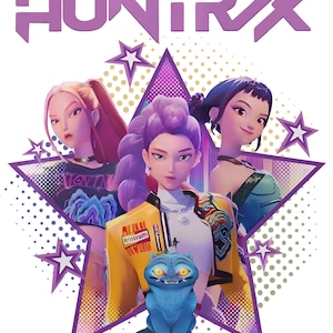 Iron-on patch, KPop Demon Hunters, Huntrix, iron-on motif