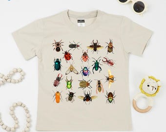 Retro Beetle Bugs Kids Toddler, Future Entomologist Shirt, Beetles Species Kids Shirt, Nature Lover Baby Gift, Cute Insect Natural Outfit