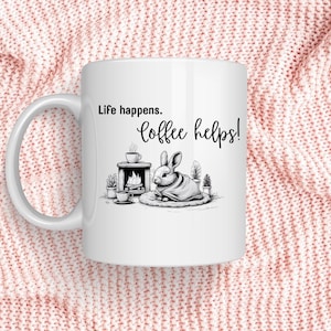 Motivational Mug For Collectors, Bunny Coffee Mug, Personalised Gift to Mug Collector, Coworkers, Friend, Gift Mug For Her For Him