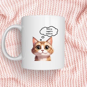 Cat Mug, Funny Office Humor, Personalised Gift to Coworkers and Friend.