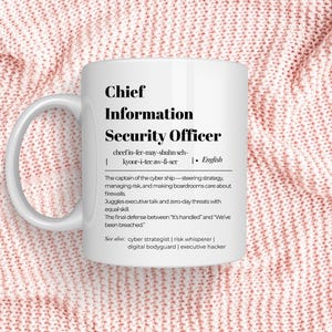 Chief Information Security Officer CISO Definition Mug Gift for Cybersecurity professionals Personalised Gift, Corporate Gift Colleague Gift