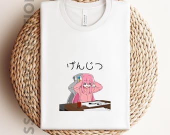 Camiseta de arte de anime: camiseta de algodão com vibrações japonesas