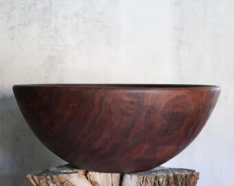 Large Handcrafted Walnut Wood Bowl for Serving, Display, and Heirloom Gifting