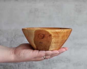 Handcrafted Spalted Maple Wood Bowl, Food-Safe Centerpiece (6x2.5in)