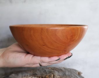 7" Handmade Cherry Wood Bowl, Food Safe & Sustainably Crafted