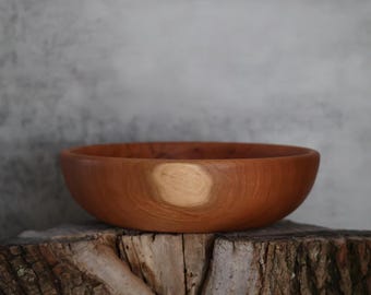 Handcrafted Cherry Wood Bowl: 6" x 1.5" Bowl for Display, Serving Bowl, Wood Artisan Decor