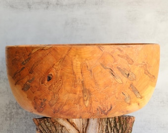Handcrafted Spalted Maple Wood Bowl: Extra Large, Food Safe