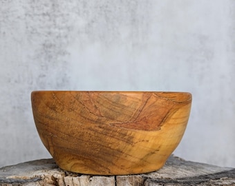 4.5" Spalted Maple Wood Bowl, Handmade from Salvaged Wood, Food Safe