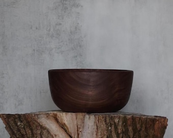 5"  Walnut Wood Bowl Handcrafted in Virginia, Rustic Heirloom, Food-Safe Finish
