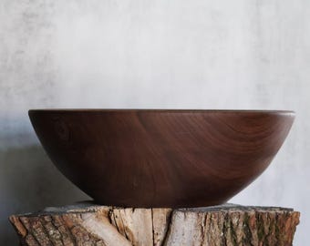 Medium Handcrafted Walnut Wood Bowl: Rustic Heirloom, Food-Safe Finish 9.5" x 3"