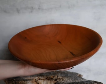 Handcrafted Cherry Wood Serving Bowl: Food-Safe Display Bowl
