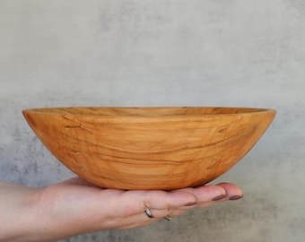 Handmade Spalted Maple Wood Bowl: Food-Safe Table Centerpiece