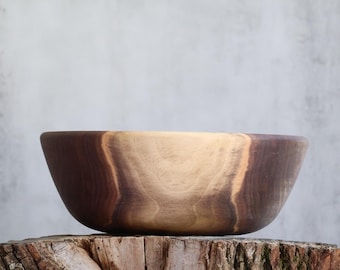7" x 2.5"  Walnut Wood Bowl Handcrafted in Virginia: Heirloom Quality, Food-Safe Finish