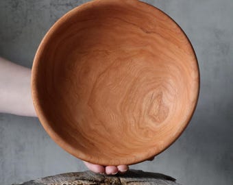 Handcrafted Cherry Wood Bowl: Food-Safe Bowl 8" x 1.5"