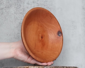 7.5" Handcrafted Cherry Wood Bowl, Hand-Turned from Locally Salvaged Wood