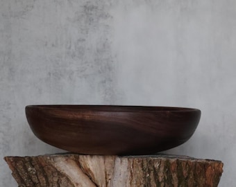 8"  Walnut Wood Bowl Handcrafted in Virginia, Rustic Heirloom, Food-Safe Finish