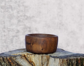 3.25"  Walnut Wood Bowl Handcrafted in Virginia, Rustic Heirloom, Food-Safe Finish