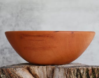 Handcrafted Cherry Wood Bowl: Food-Safe, Sustainable, Virginia Made