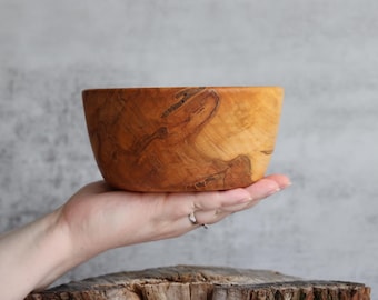 Handcrafted Spalted Maple Wood Bowl, Food-Safe Artisan Bowl (6" x 2.75")
