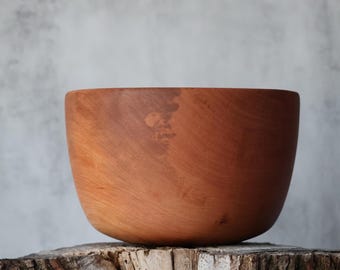Hand-Turned Cherry Wood Bowl: Crafted From Locally Salvaged Wood 6" x 4"