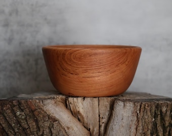 4" Handcrafted Cherry Wood Bowl for Display, Serving, Decor, Gifts