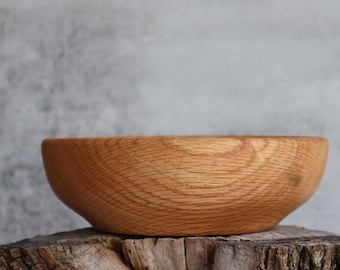 Red Oak Wood Bowl: Handcrafted Rustic Decor, Food-Safe Finish