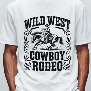 Wild West Cowboy Rodeo PNG | Rodeo Horse Rider Clipart | Rustic Western Cowboy Graphic | Country Rodeo Sublimation Design