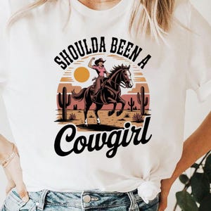 Retro Cowgirl PNG: Wild West Horseback Riding Clipart (Digital Download)