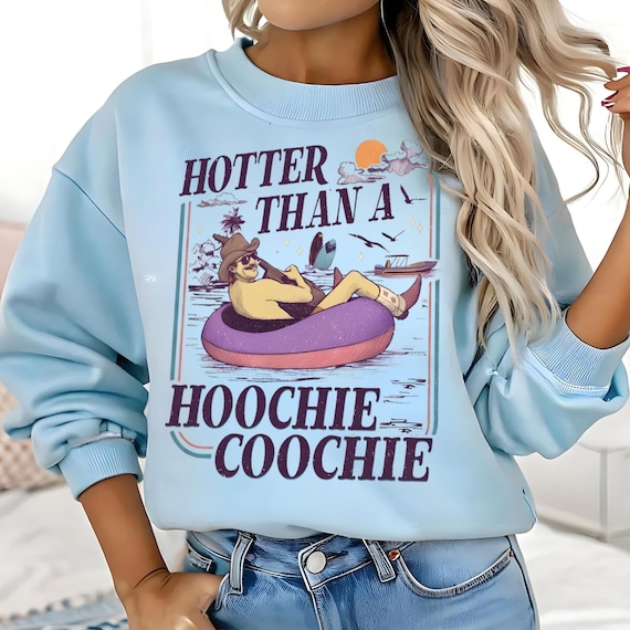 Hotter Than A Hoochie Coochie PNG | Retro Summer Cowboy Sublimation Design | Country Music Shirt PNG | Vintage Lake Life Digital Download
