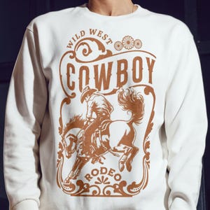 Wild West Cowboy PNG, Vintage Rodeo Rider Clipart, Rustic Western Cowboy Sublimation, Retro Country Digital Download