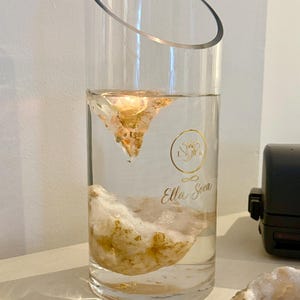 Op La Concha geïnspireerde gelkaars | Drijvend bergkristal woondecoratie