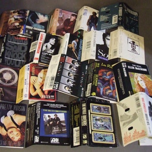 Lot of 40 Random Vintage J-Card Cassette Sleeves For Arts, Crafts or Re-purpose , WALL DECOR