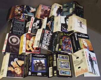 Lot of 40 Random Vintage J-Card Cassette Sleeves For Arts, Crafts or Re-purpose , WALL DECOR