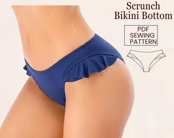 Patron de couture de bas de bikini froissé à volants (PDF), tailles XS-2XL
