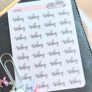 Today Script Planner Stickers | Lowercase Today Stickers | Minimal Planner Stickers | Bullet Journal & Daily Planning
