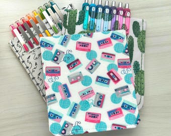 pen pocket pen pencil organizer bag gift for school or purse - cassettes (front/back)